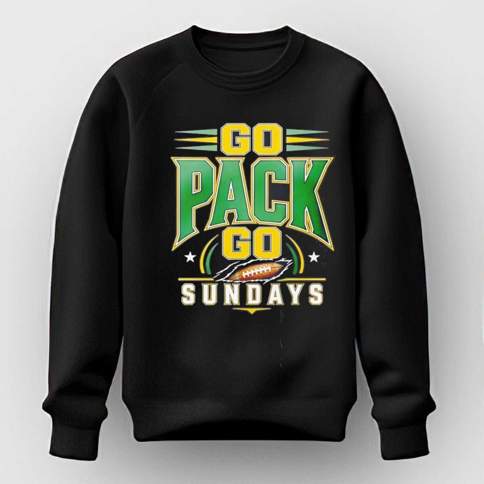 Go Pack Go Sundays Green Bay Packers Tee Go Pack Go Sundays Green Bay Packers Tee