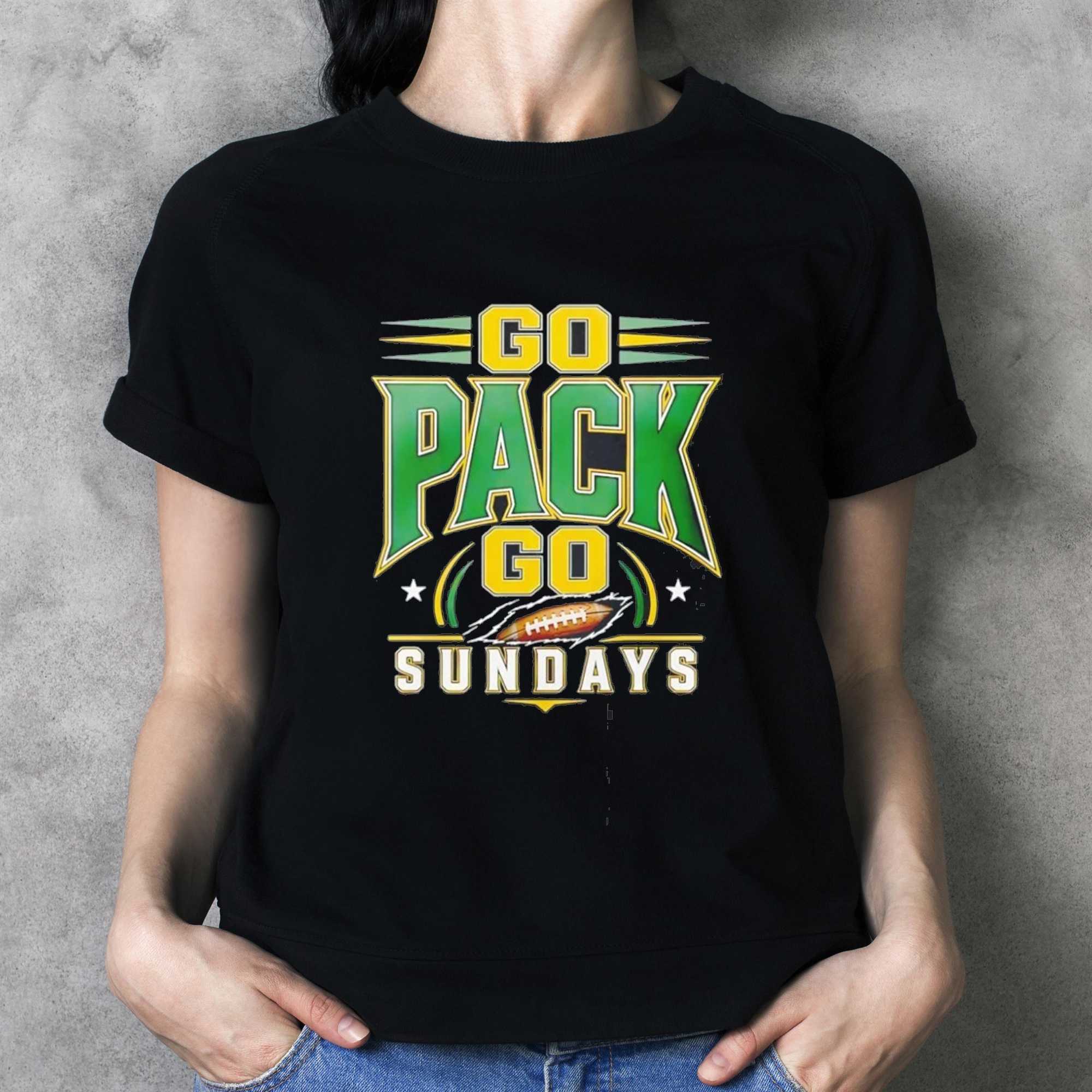 Go Pack Go Sundays Green Bay Packers Tee Go Pack Go Sundays Green Bay Packers Tee