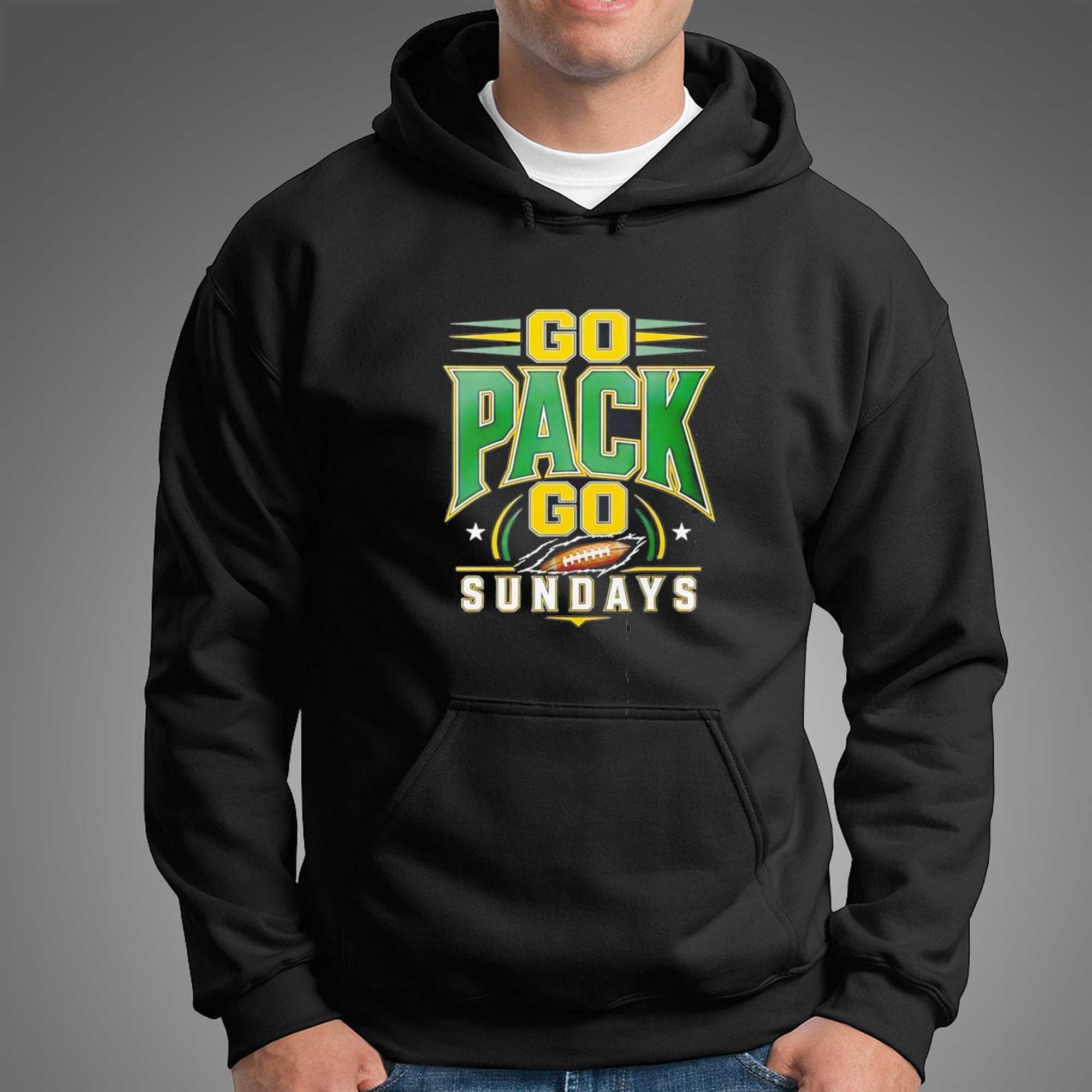 Go Pack Go Sundays Green Bay Packers Tee Go Pack Go Sundays Green Bay Packers Tee