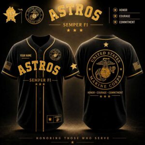 Houston Astros Jersey United States Marine Corps Semper Fi Baseball Jersey
