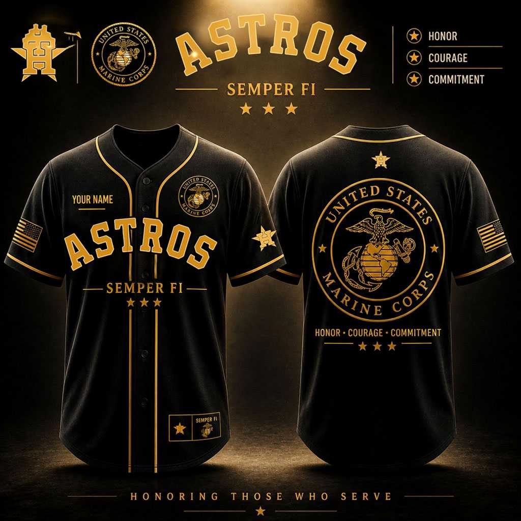 Houston Astros Jersey United States Marine Corps Semper Fi Baseball Jersey Houston Astros Jersey United States Marine Corps Semper Fi Baseball Jersey