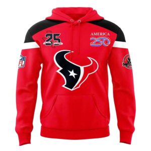 Houston Texans 25 Seasons America 250 Red Two Sided Hoodie