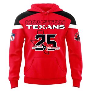 Houston Texans 25th Season Anniversary Since 2002 Celebration Tee Hoodie