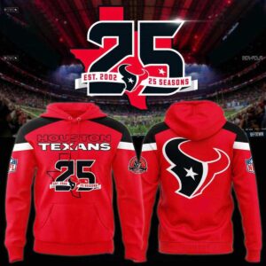 Houston Texans 25th Season Anniversary Since 2002 Celebration Tee Hoodie