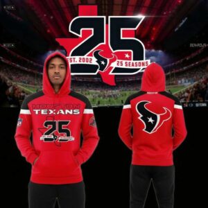 Houston Texans 25th Season Anniversary Since 2002 Celebration Tee Hoodie