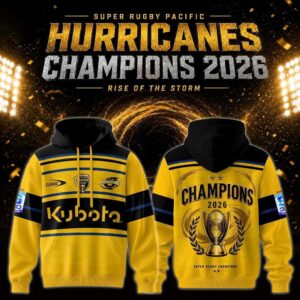 2026 Hurricanes Rugby Super Rugby Pacific Champions Tee Hoodie