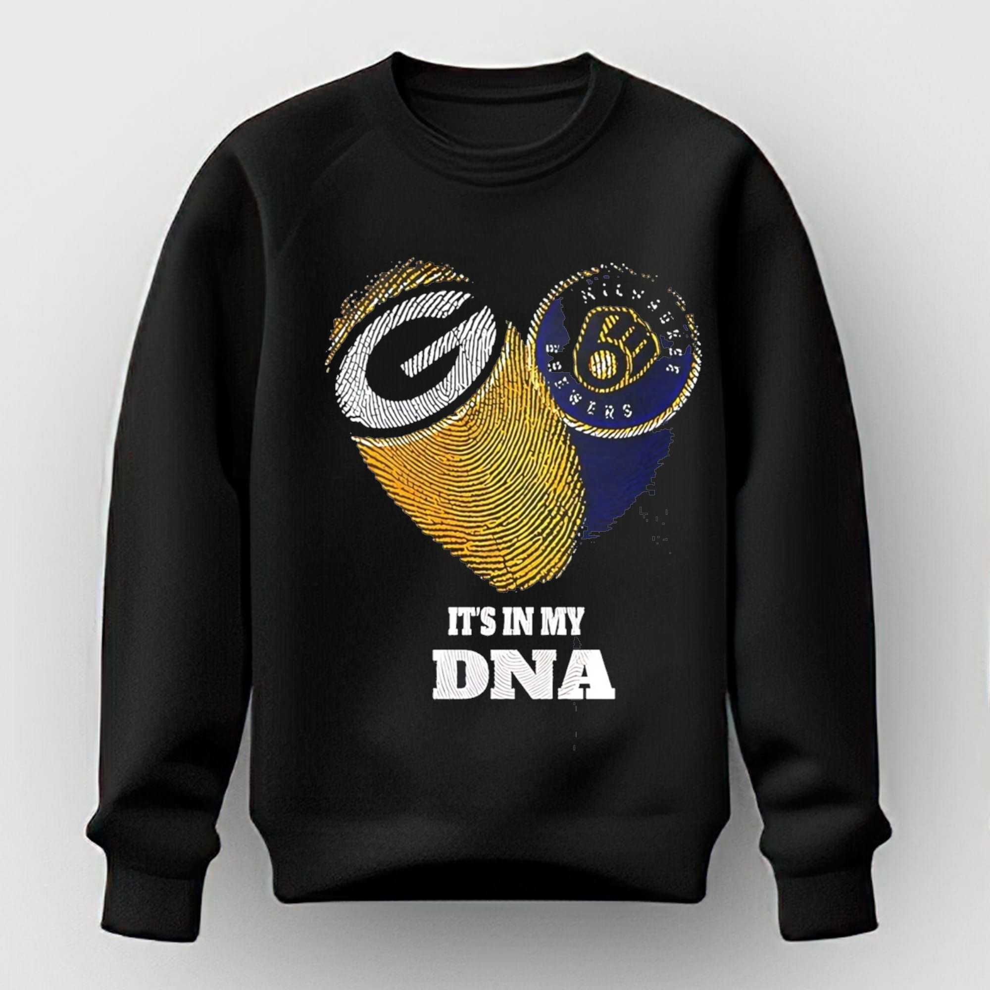 It Is in My DNA Green Bay Packers Milwaukee Brewers Tee Hoodie It Is in My DNA Green Bay Packers Milwaukee Brewers Tee Hoodie