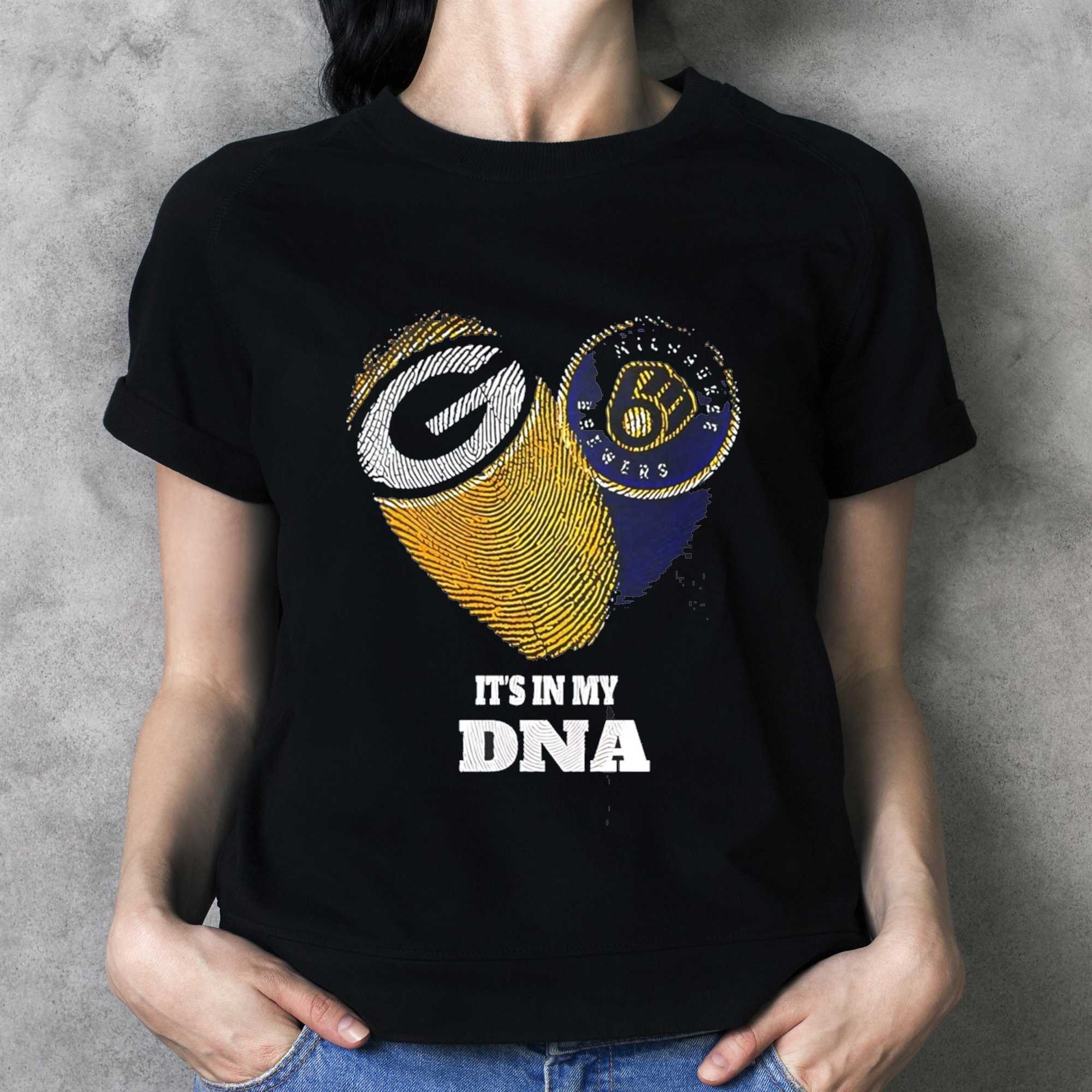 It Is in My DNA Green Bay Packers Milwaukee Brewers Tee Hoodie It Is in My DNA Green Bay Packers Milwaukee Brewers Tee Hoodie