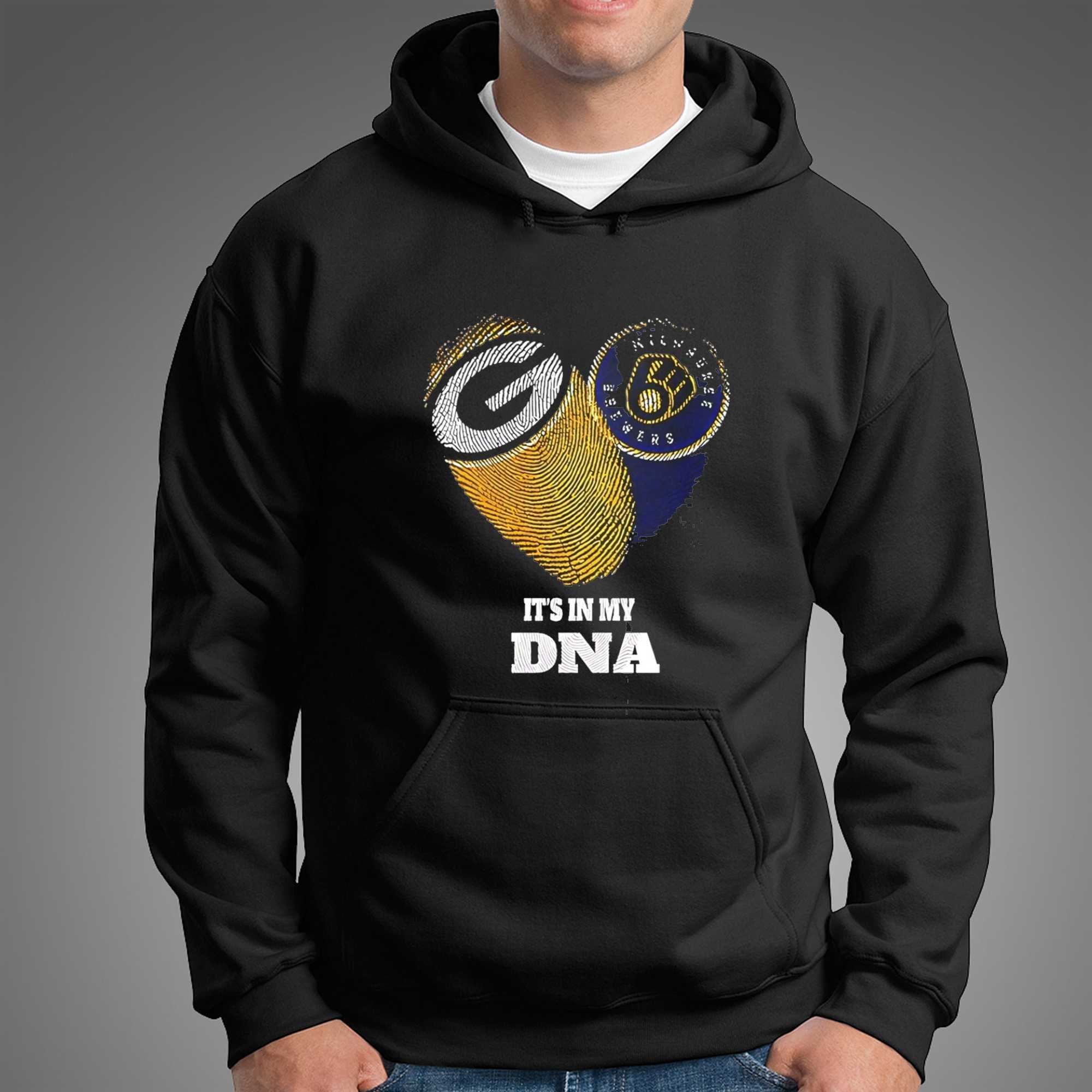 It Is in My DNA Green Bay Packers Milwaukee Brewers Tee Hoodie It Is in My DNA Green Bay Packers Milwaukee Brewers Tee Hoodie