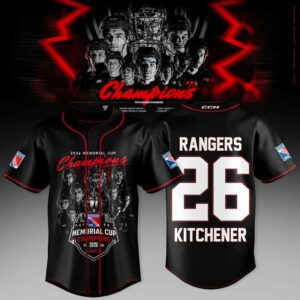 Kitchener Rangers Champions Memorial Cup 2026 Edition Baseball Jersey