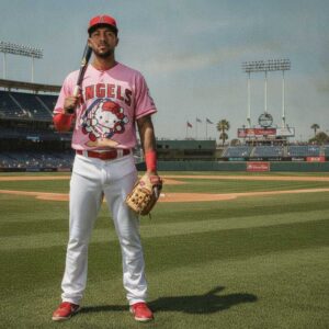 Los Angeles Angels Hello Kitty Baseball Jersey 2026 Los Angeles Angels Hello Kitty Baseball Jersey 2026