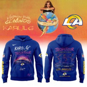 Los Angeles Rams Karol G Viajando Por El Mundo Tropitour 2026 Mi Casa Hoodie Tee