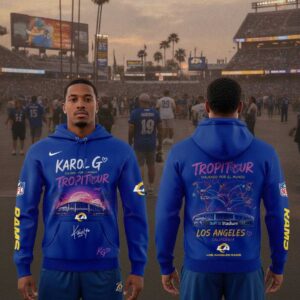 Los Angeles Rams Karol G Viajando Por El Mundo Tropitour 2026 Mi Casa Hoodie Tee