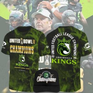 Louisville Kings New Era 2026 United Bowl Champions Tie dye T Shirt