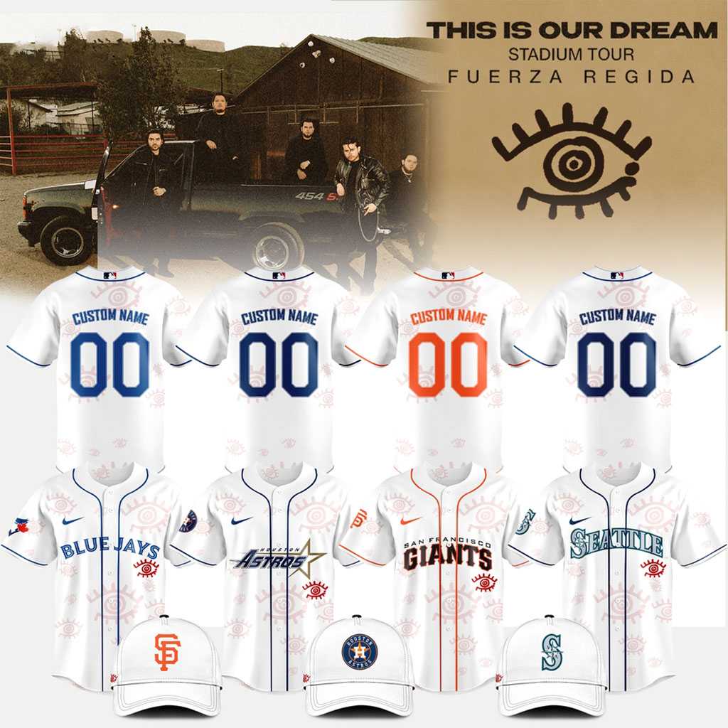 Fuerza Regida This Is Our Dream Stadium Tour 2026 MLB All Team Jersey Fuerza Regida This Is Our Dream Stadium Tour 2026 MLB All Team Jersey