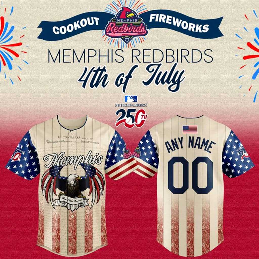 Memphis Redbirds 2026 Fourth of July 250th Anniversary Baseball Jersey Memphis Redbirds 2026 Fourth of July 250th Anniversary Baseball Jersey