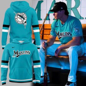 Miami Marlins Teal Throwback Uniform Hoodie Edition
