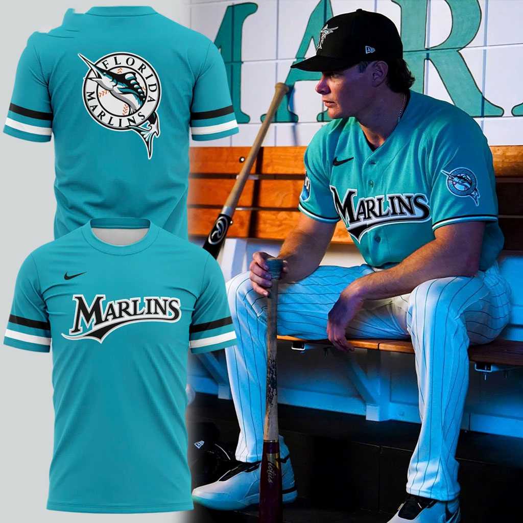 Miami Marlins Teal Throwback Uniform Hoodie Edition Miami Marlins Teal Throwback Uniform Hoodie Edition