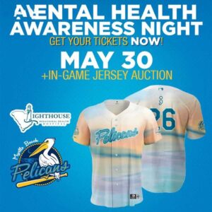 Myrtle Beach Pelicans Annual Mental Health Awareness Night 2026 Baseball Jersey