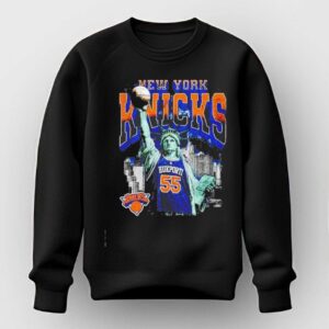 New York Knicks Hukporti 55 Statue Of Liberty Basketball Tee Hoodie