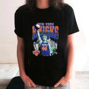New York Knicks Shamet 44 Statue Of Liberty Basketball Nyc Tee Hoodie