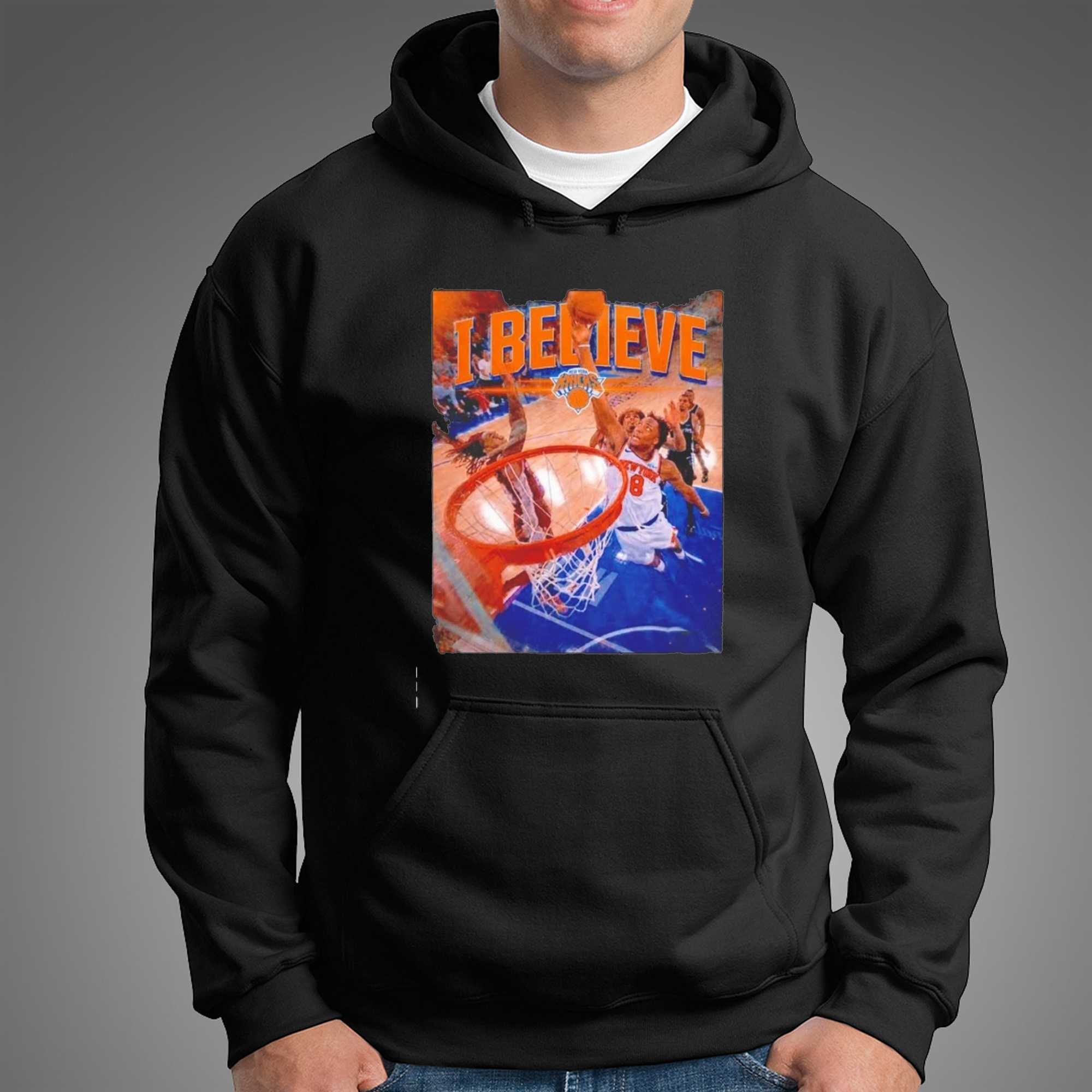 New York Knicks Slam Dunk I Believe Tee Hoodie New York Knicks Slam Dunk I Believe Tee Hoodie