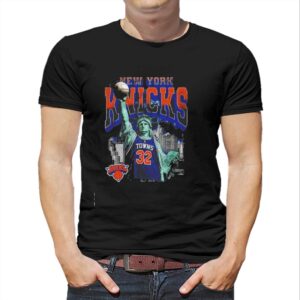 New York Knicks Towns 32 Statue Of Liberty Nyc Basketball Tee Hoodie