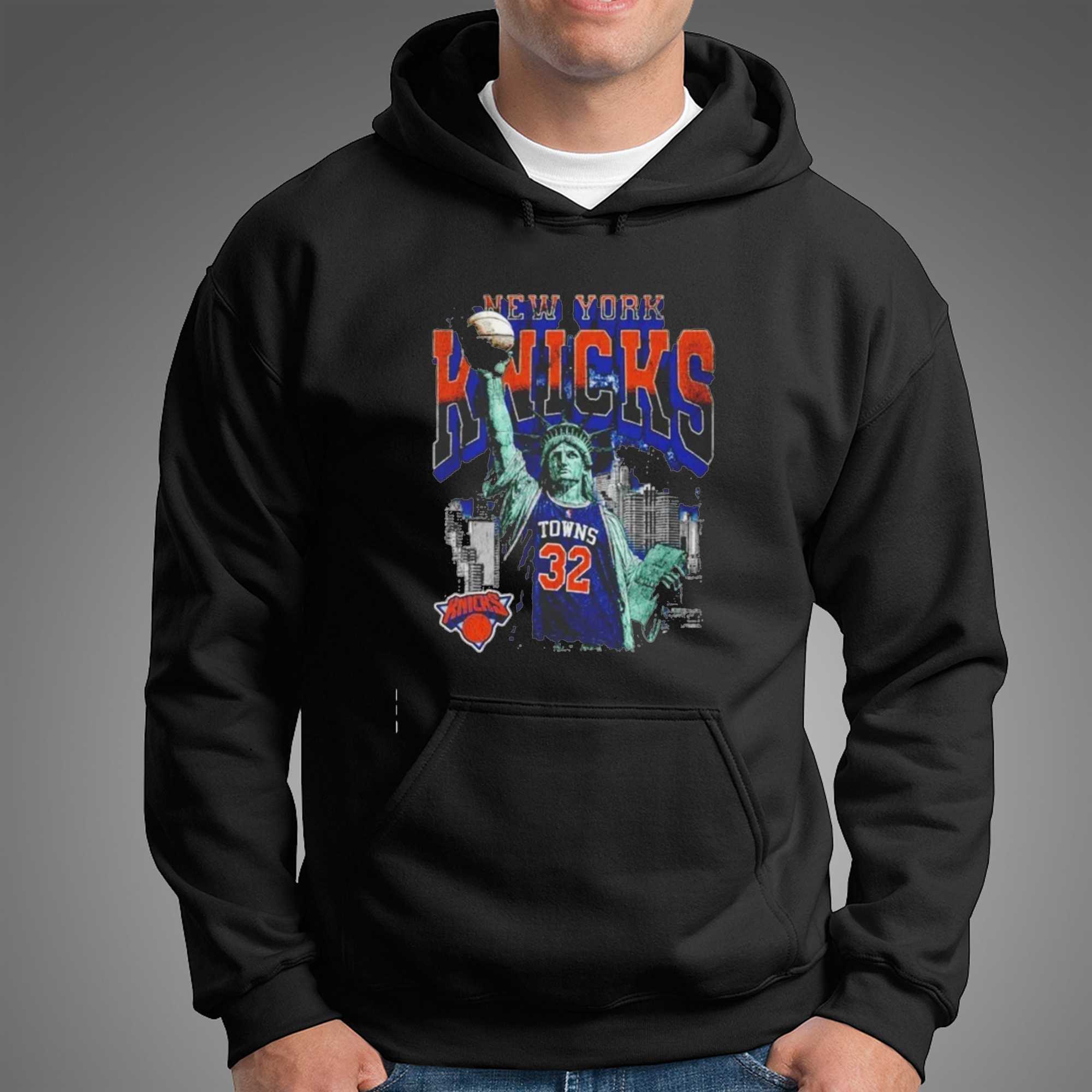 New York Knicks Towns 32 Statue Of Liberty Nyc Basketball Tee Hoodie New York Knicks Towns 32 Statue Of Liberty Nyc Basketball Tee Hoodie