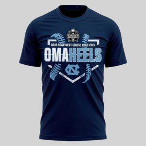 North Carolina Tar Heels 2026 Baseball College World Series Omaheels Navy Shirt