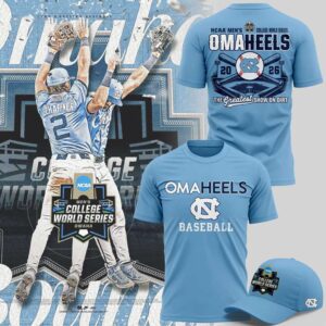 North Carolina Tar Heels 2026 Baseball College World Series Omaheels Tee