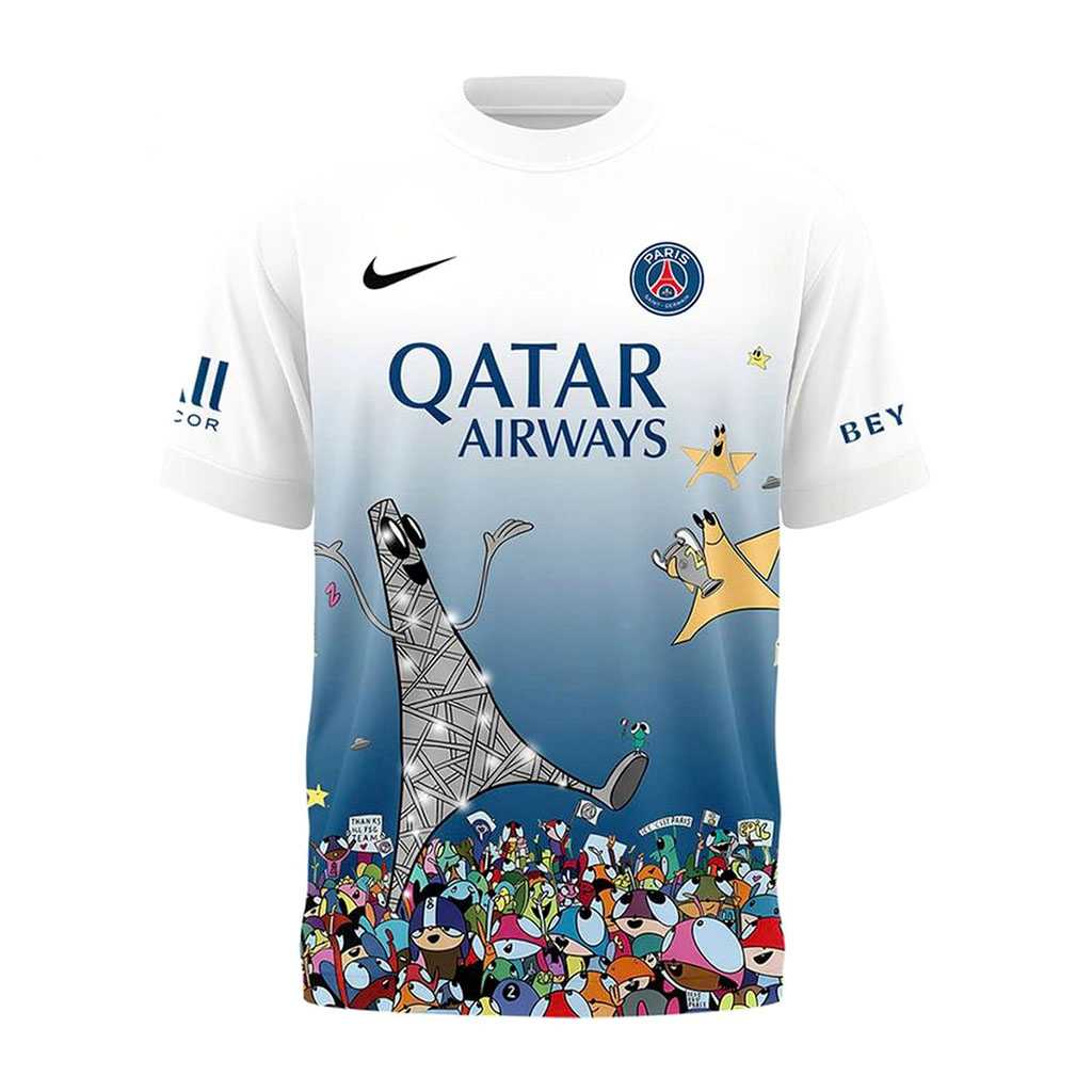 Paris Saint Germain Edgar Plans 2026 Champions League Back 2 Back T Shirt Paris Saint Germain Edgar Plans 2026 Champions League Back 2 Back T Shirt