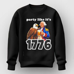 Party Like Its 1776 George Washington And Bald Eagle Tee Hoodie