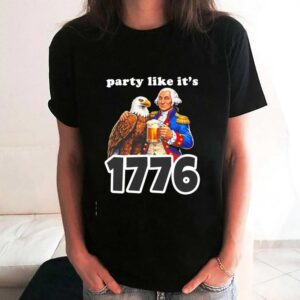 Party Like Its 1776 George Washington And Bald Eagle Tee Hoodie