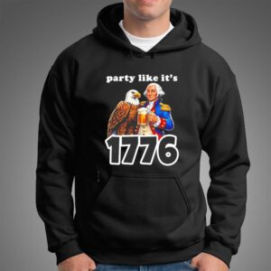 Party Like Its 1776 George Washington And Bald Eagle Tee Hoodie