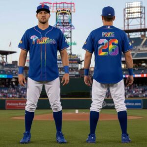 Philadelphia Phillies Pride Month Blue Night 2026 Custom Baseball Jersey