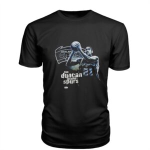 Pro Player Tim Duncan San Antonio Spurs Basketball Shooting NBA T Shirt
