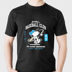 Riot Society Snoopy Baseball Club Go Down Swinging Tokyo T Shirt