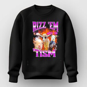 Rizz Em With The Tism Goats Tee Hoodie
