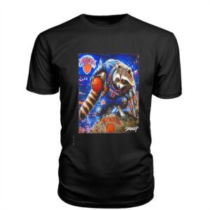 Rocket Raccoon Marvels Guardians of the Galaxy X New York Knicks NBA shirt