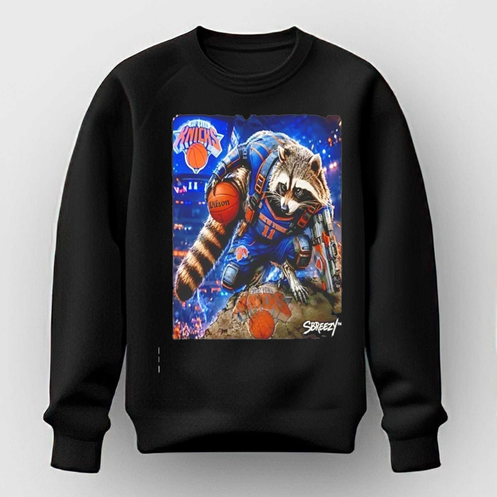 Rocket Raccoon Marvels Guardians of the Galaxy X New York Knicks NBA shirt Rocket Raccoon Marvels Guardians of the Galaxy X New York Knicks NBA shirt