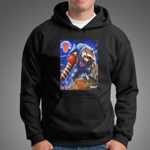 Rocket Raccoon Marvels Guardians of the Galaxy X New York Knicks NBA shirt