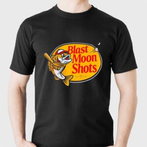 Roto Wear Fish Hitting Baseball Blast Moon Shots Tee