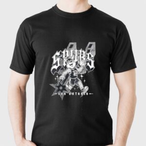 San Antonio Spurs Mascot The Coyote 21 Dunking Basketball Retro Tee