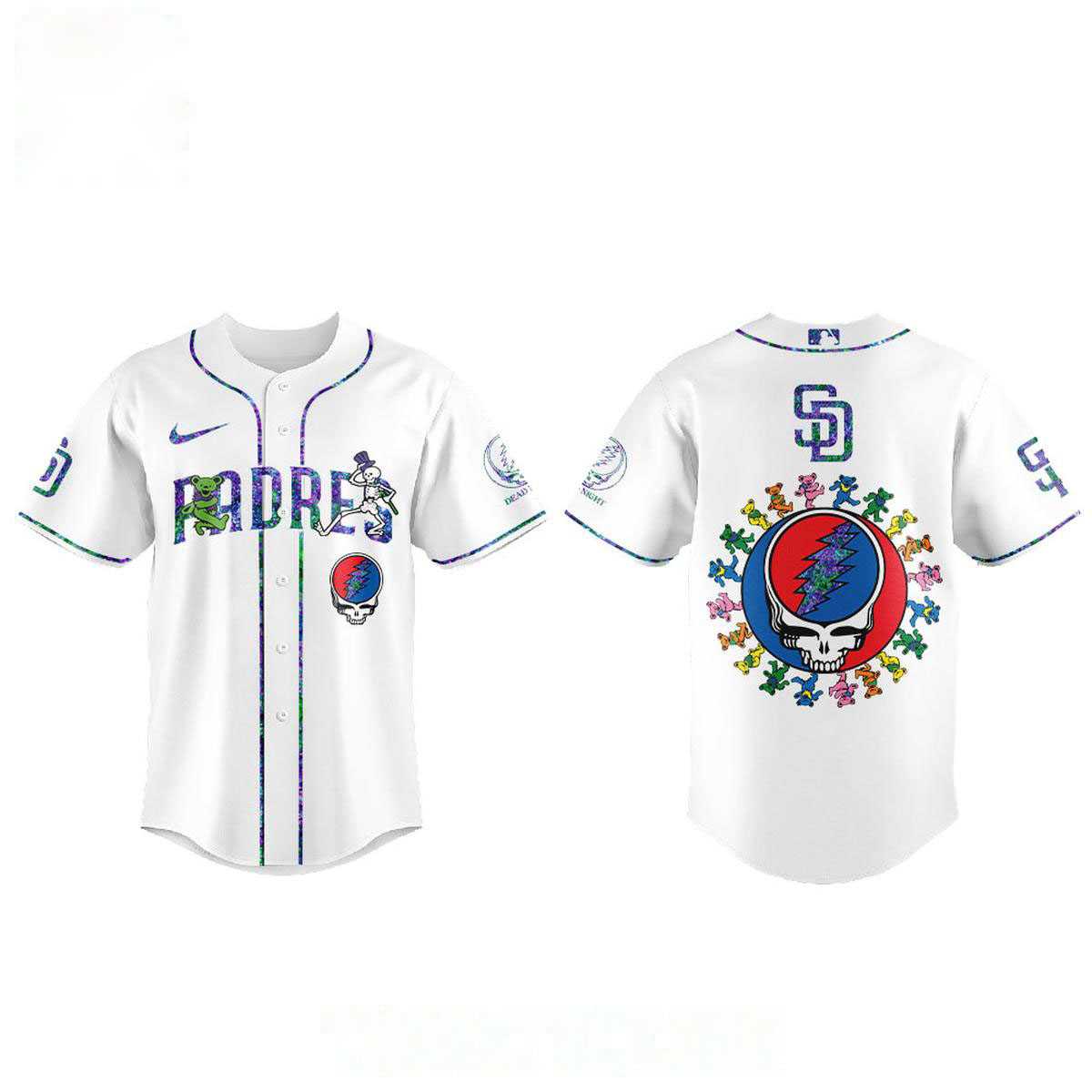 San Diego Padres Grateful Dead Night 2026 MLB Custom Jersey San Diego Padres Grateful Dead Night 2026 MLB Custom Jersey