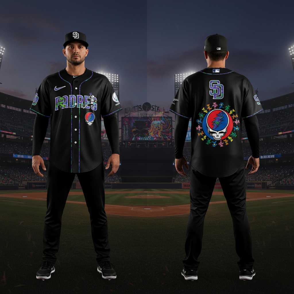San Diego Padres Grateful Dead Night 2026 MLB Custom Jersey San Diego Padres Grateful Dead Night 2026 MLB Custom Jersey