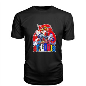 St. Louis Cardinals Blues City SC BattleHawks SLU Mascots Player City Flag Tee