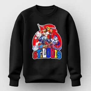 St. Louis Cardinals Blues City SC BattleHawks SLU Mascots Player City Flag Tee