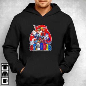 St. Louis Cardinals Blues City SC BattleHawks SLU Mascots Player City Flag Tee