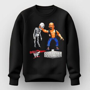 Stone Cold Steve Austin Holding Skeleton WWF Celebrity Deathmatch Tee