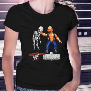Stone Cold Steve Austin Holding Skeleton WWF Celebrity Deathmatch Tee